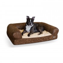 K&H Pet Products Bomber Memory Dog Sofa Medium Brown 24" x 33" x 8.5"