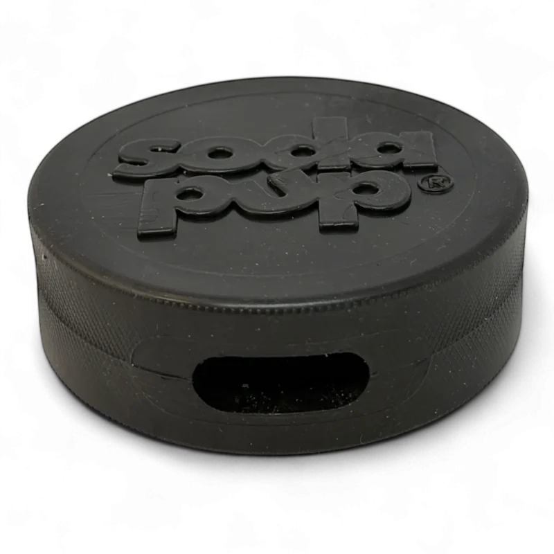 Pettz Hockey Puck Bully Stick Holder - Durable Rubber Treat Holder & Chew Toy