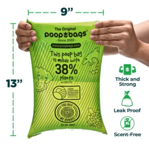 Eco Biobased Poop Bags – 8 Rolls / 120 Count Leak-Proof