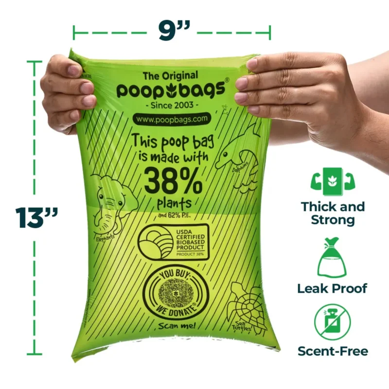 Eco Biobased Poop Bags – 8 Rolls / 120 Count Leak-Proof