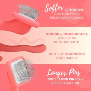 Pettz Flat Grooming Brush – Gentle Deshedding Tool