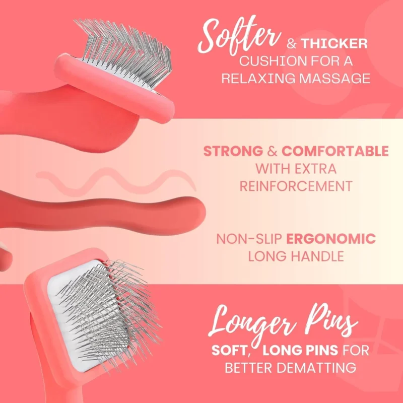 Pettz Flat Grooming Brush – Gentle Deshedding Tool