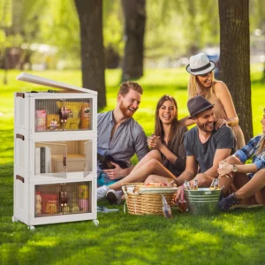 Pettz 3-Pack Foldable Pet Storage Bins with Lids – Space-Saver