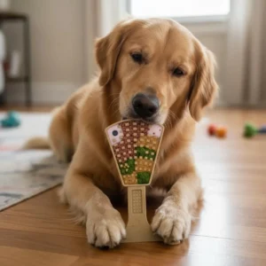 Pettz Waffle Tower 2-in-1 Nylon Chew Toy – Aggressive Chewer Enrichment