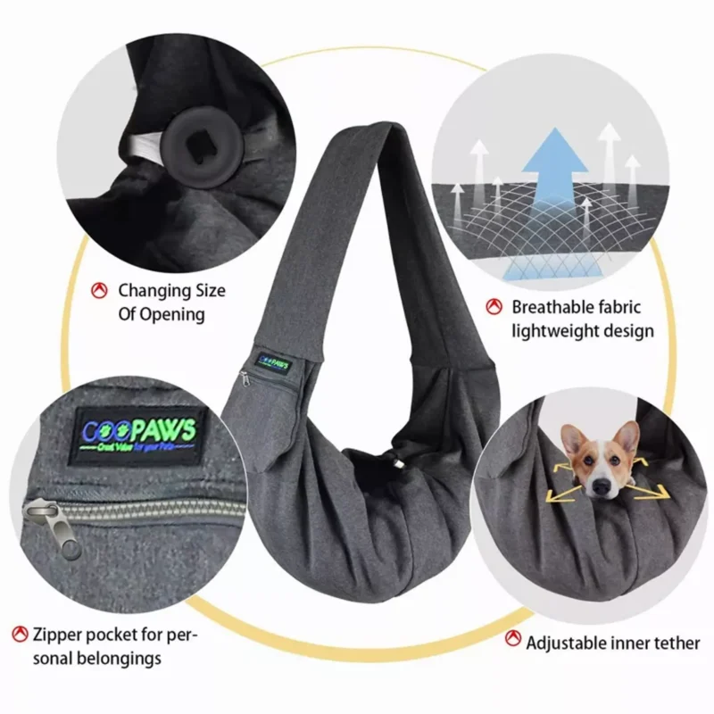 JESPET Comfy Pet Sling – Hands-Free Carrier for Small Dogs & Cats