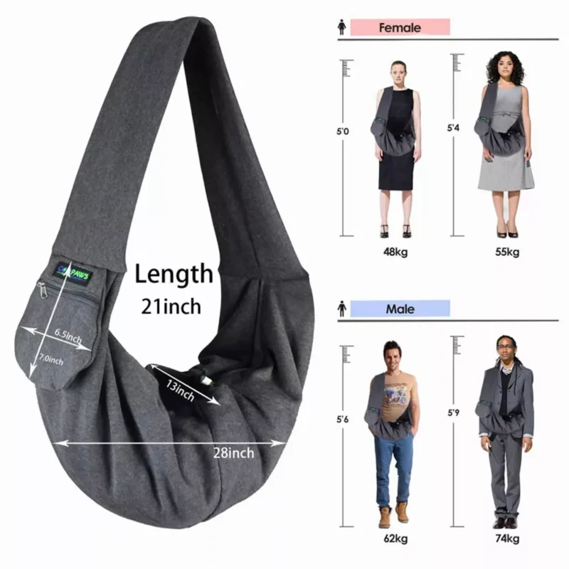 JESPET Comfy Pet Sling – Hands-Free Carrier for Small Dogs & Cats