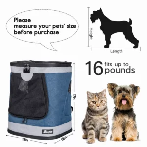 Pettz JESPET Pet Backpack Carrier for Small Dog, Puppy, Soft Carrier Backpack Ideal for Traveling, Hiking, Walking and Outdoor Activities with Family
