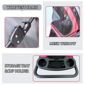 GOOPAWS 4-Wheel Promenade Pet Stroller – Foldable Jogging Stroller for Dogs & Cats