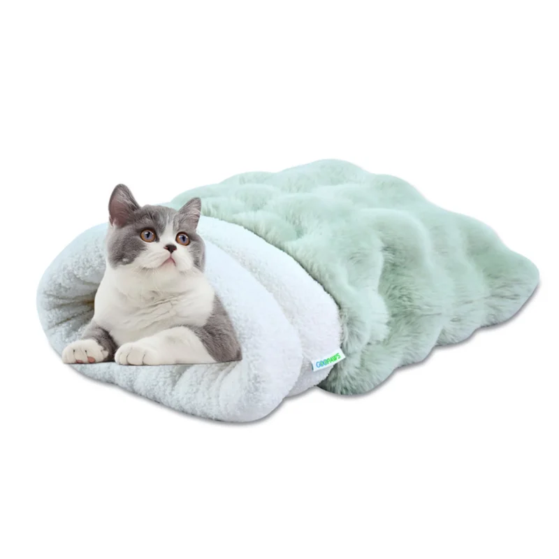 1305-CBD-2117SG.0.td_size_1 GOOPAWS 4 in 1 Self Warming Cat Sack Bed Cave