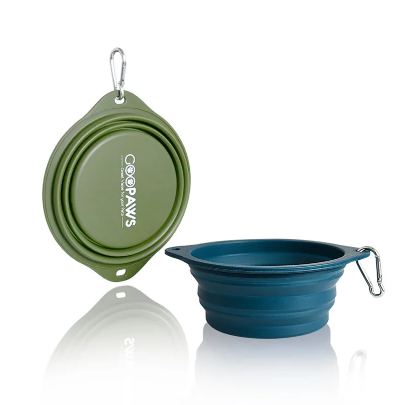 Pettz GOOPAWS Silicone Non-Skid Travel Cat & Dog Bowl, 2 count