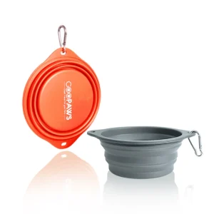1305-GDB-16ORGR.0.td_size_1-2 GOOPAWS Silicone Non-Skid Travel Cat & Dog Bowl, 2 count