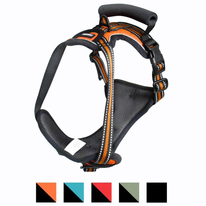 1305-GDH-1320OR.0.td_size_1-4 GOOPAWS Padded Reflective Dog Harness – Adjustable No-Pull Walking Harness