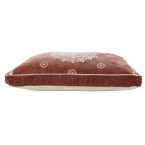 24" X 36" Stonewashed Red Medallion Pillow Style Pet Bed With Removable Cover