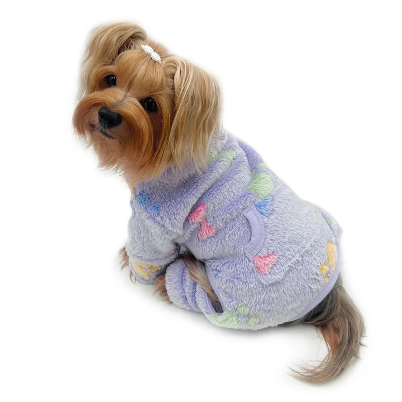 268-KBD095M.0.td_size_1 Ultra Plush Colorful Bones/Paws Turtleneck Pajamas