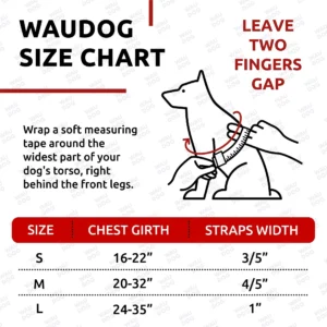 Waterproof Adjustable Dog Harness – Heavy Duty for Medium & Large Dogs (L)