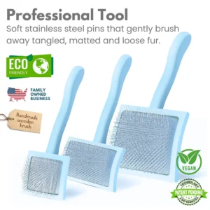 Pettz Curved Blue Large Pet Slicker Brush