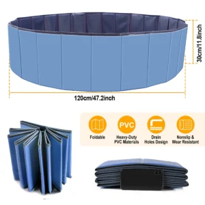 Foldable Pet Swimming Pool PVC Kiddie Baby Dog Swim Pool