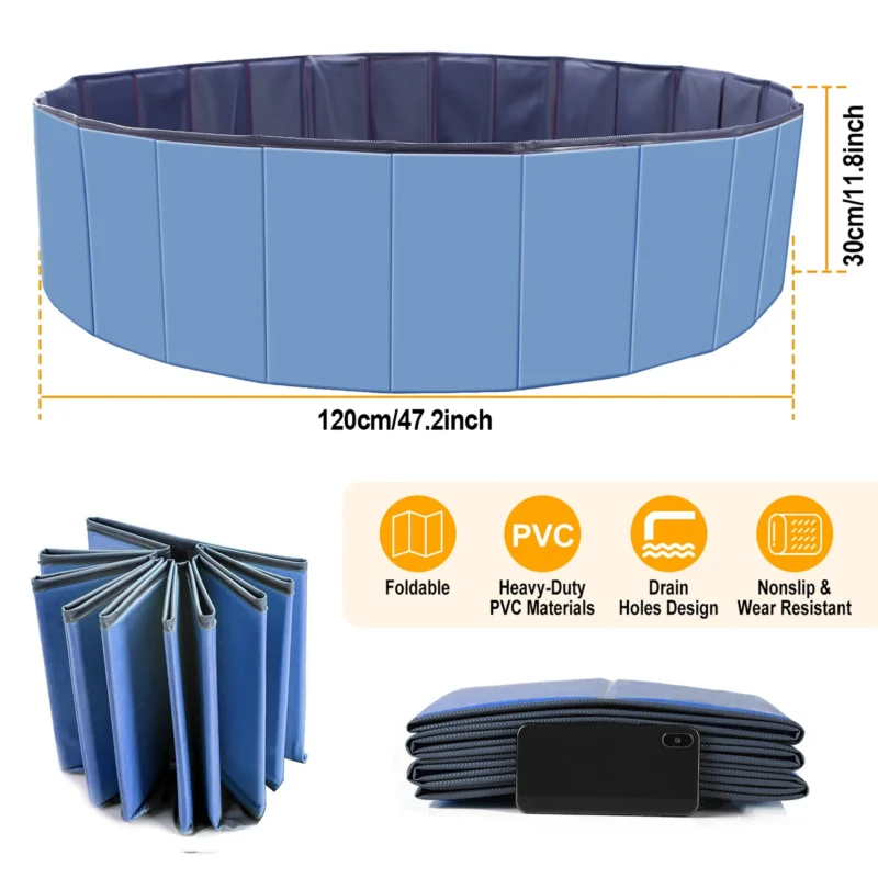 Foldable Pet Swimming Pool PVC Kiddie Baby Dog Swim Pool