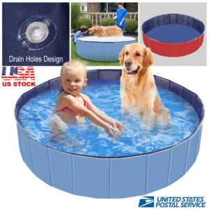 3239-HG_160cmPetSwimPool63InchBlue_GPCT952.3.td_size_1 Foldable Pet Swimming Pool PVC Kiddie Baby Dog