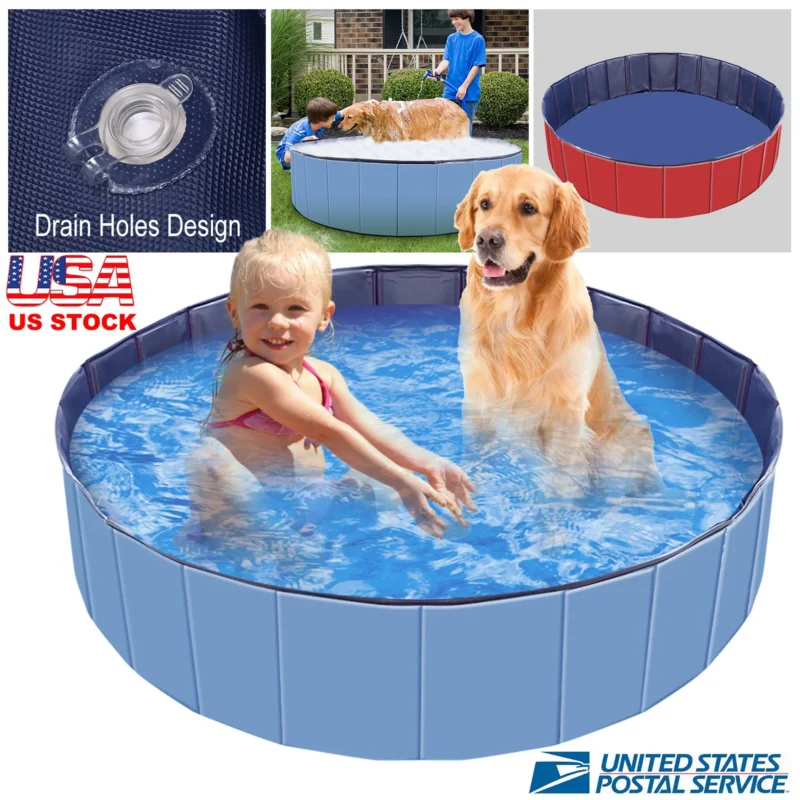 3239-HG_160cmPetSwimPool63InchBlue_GPCT952.3.td_size_1 Foldable Pet Swimming Pool PVC Kiddie Baby Dog