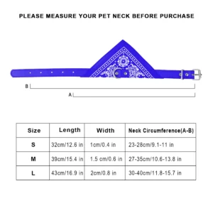 Adjustable Bandana Leather Pet Collar Triangle Scarf