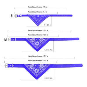 Adjustable Bandana Leather Pet Collar Triangle Scarf