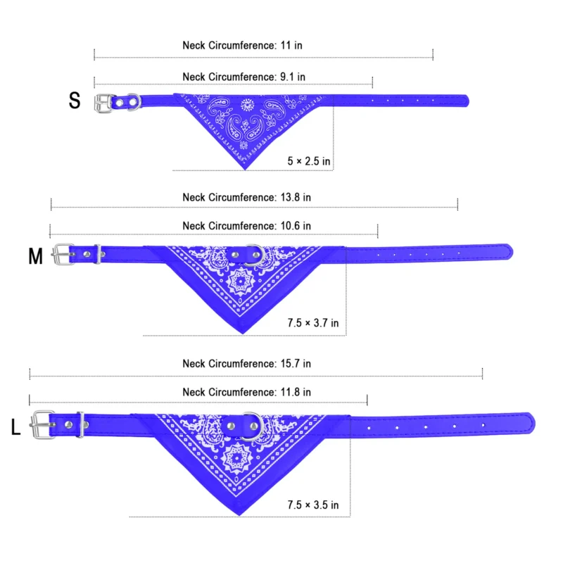 Adjustable Bandana Leather Pet Collar Triangle Scarf