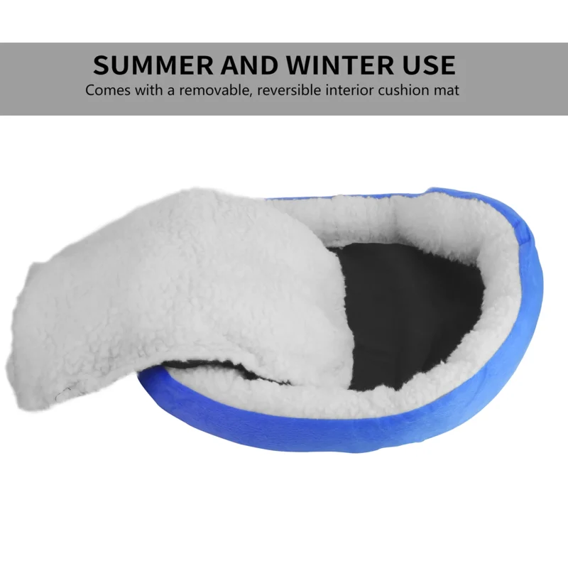 3239-HG_SmallPetSoftBedBlue_GPCT1299.1.td_size_1 Pet Dog Bed Soft Warm Fleece Puppy Cat Bed (Variant B)