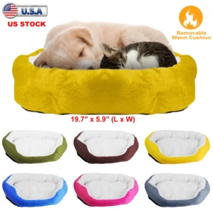 3239-HG_SmallPetSoftBedBlue_GPCT1299.3.td_size_1 Pet Dog Bed Soft Warm Fleece Puppy Cat Bed (Variant B)