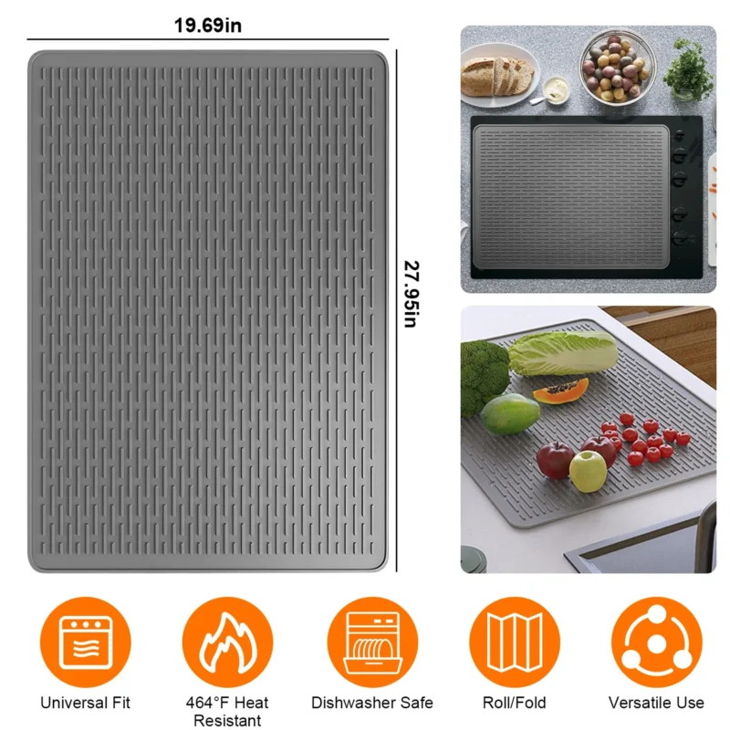 Silicone Stove Cover – 27.95 x 19.69 in Heat-Resistant Kitchen Mat