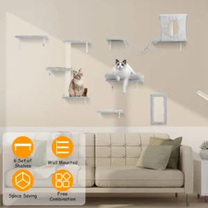 6 Set of Cat Wall Shelves Perch Cat Wall Furniture