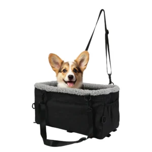 Small Dog Car Seat with Harness Center Console Pet