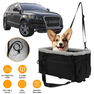 Small Dog Car Seat with Harness Center Console Pet