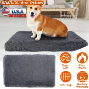 Dog Bed Soft Plush Cushion Cozy Warm Pet Crate Mat