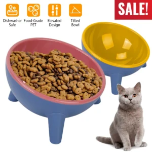 3239-PT_PetBowlYellow_GPCT3388.1.td_size_1 Raised Tilted Elevated Cat Food Bowl Pet (Variant B)