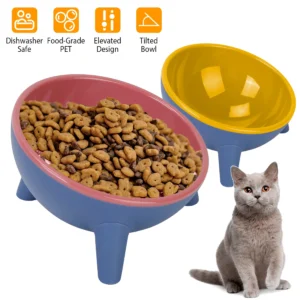 3239-PT_PetBowlYellow_GPCT3388.2.td_size_1 Raised Tilted Elevated Cat Food Bowl Pet (Variant B)