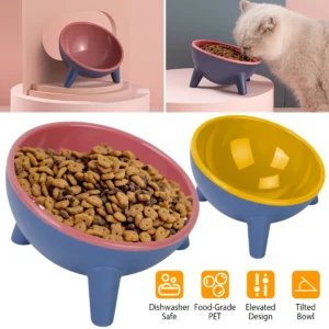 3239-PT_PetBowlYellow_GPCT3388.3.td_size_1 Raised Tilted Elevated Cat Food Bowl Pet (Variant B)