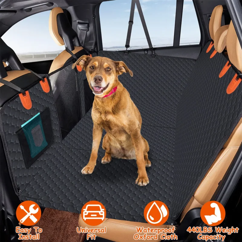 Pettz Dog Car Back Seat Cover – Waterproof Hammock Style Car Seat Protector