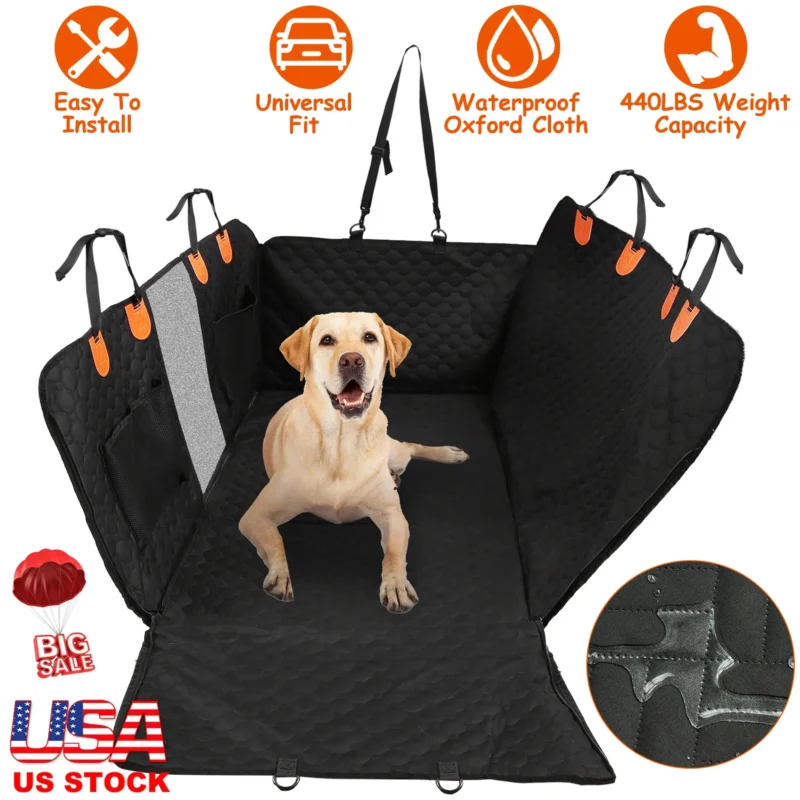 Pettz Dog Car Back Seat Cover – Waterproof Hammock Style Car Seat Protector