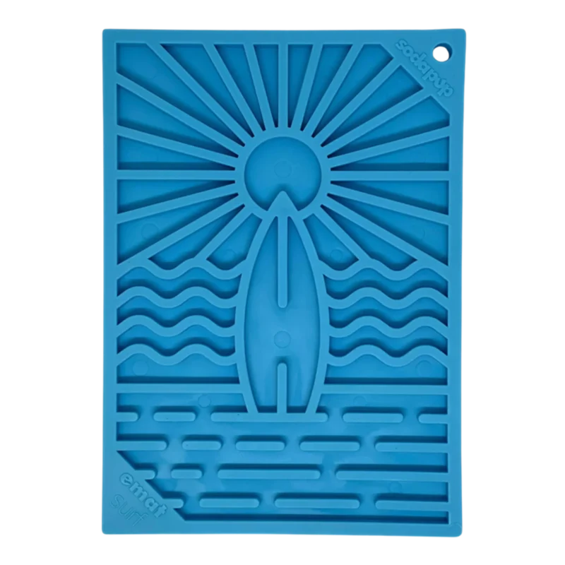 Surf's Up eMat - Small Lickmat for Dogs and Cats | Beach-Themed Design