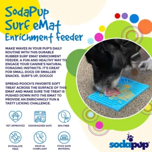 Surf's Up eMat - Small Lickmat for Dogs and Cats | Beach-Themed Design