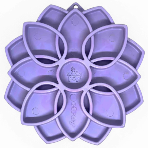 Mandala Softie eTray Shallow Slow Feeder Dog Bowl with Suction Cups