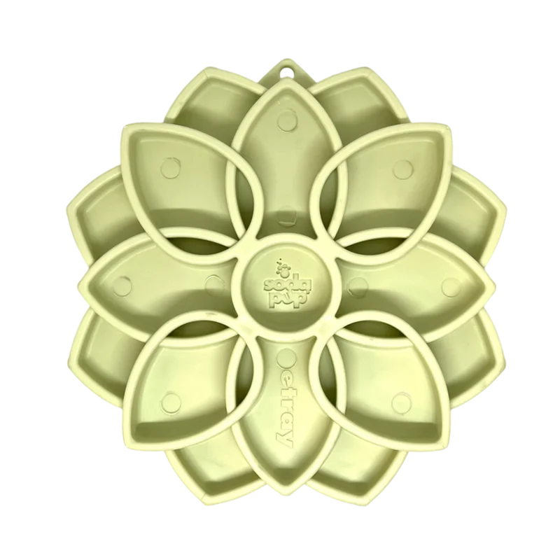 Mandala Softie eTray Shallow Slow Feeder Dog Bowl with Suction Cups