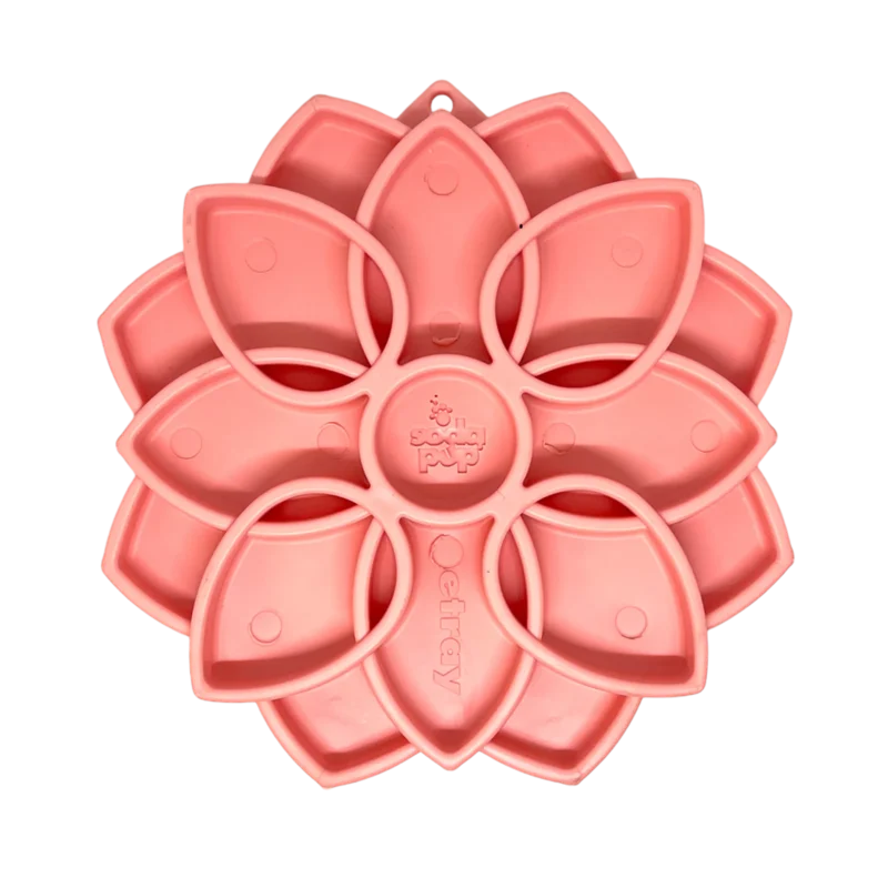 Mandala Softie eTray Shallow Slow Feeder Dog Bowl with Suction Cups