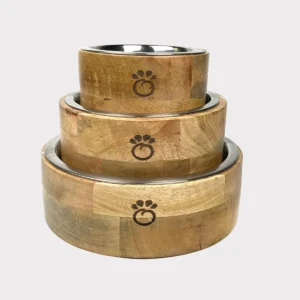 GF Pet Mango Wood Bowl – Single Eco-Friendly Pet Feeding Bowl