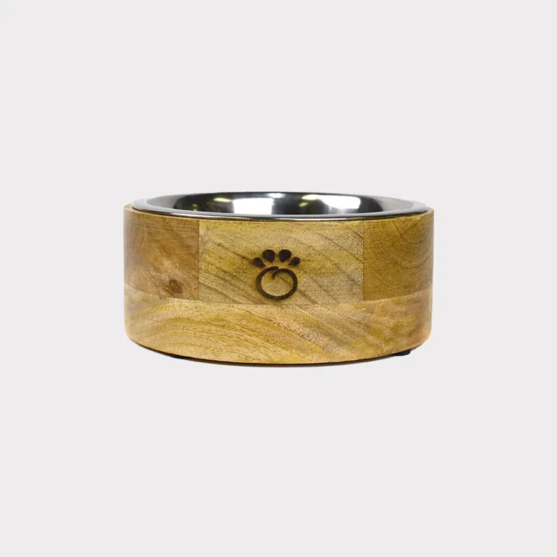 GF Pet Mango Wood Bowl – Single Eco-Friendly Pet Feeding Bowl