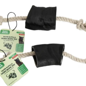 860002289830.0.td_size_1 Water Buffalo Horn Rope Tug Toy – Natural Dental Chew, 2-Count, 10 oz