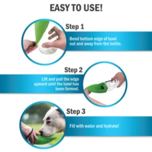 Fold-A-Bowl - Portable Pet Water Bottle and Bowl